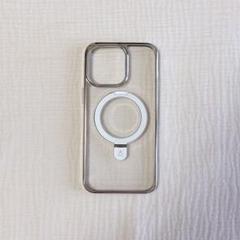 iPhoneプロマックスケース 　クリア ソフトケース マグネット式スタンド対応