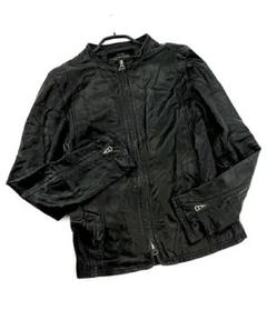 KMRii ケムリ デニムライダースジャケット バックプリント ダメージ加工 黒
