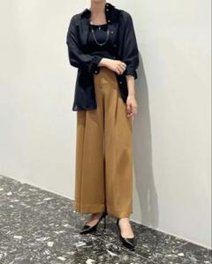 【美品】theory ADMIRAL STRIPEワイドパンツ ブラウン 希少6