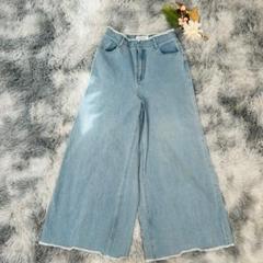 LOWRYS FARM ローリーズファーム (M) デニムワイドパンツ