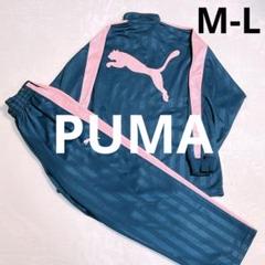PUMA ジャージ　上下セット　ビックロゴ　ストライプ　ネイビー×ピンク　L相当