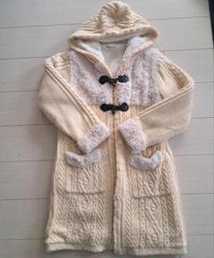 極美品　アクシーズファム　ダッフルコート　ロングコート　M　刺繍　グレー　ファー アクシーズファム axes femme コート ダッフル 2way レース 刺繍