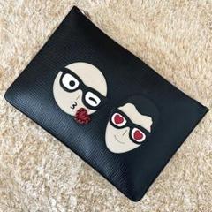 極美品 近代モデル ドルチェ&ガッバーナ クラッチバッグ ボタニカル ハート 極美品 近代モデル ドルチェ&ガッバーナ クラッチバッグ