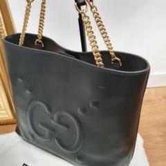 最高級レザー 激レア✨ジャンボGGグッチ チェーントート