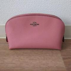 COACH　★ピンク レザー ラウンドファスナーポーチ