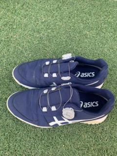 asics ゴルフシューズ ネイビー　ボア　27センチ asics ゴルフシューズ ネイビー ボア 27センチ - メルカリ