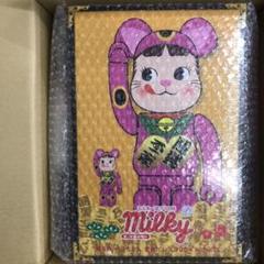 BE@RBRICK 招き猫 ペコちゃん 蛍光ピンク 100% & 400%