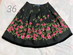 美品 M'S GRACY フラワー レース スカラップ スカート ブラック 36 美品 M'S GRACY フラワー レース スカラップ スカート ブラック 36