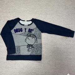 新作ドラッグストアーズネイビーグレー トレーナー長め スウェット トレーナー フロント刺繍 クルーソックス トップス