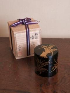 茶道具 金地 滝山水蒔絵 中次 奥野雄山 棗 雄山作 漆器 金蒔絵 茶器
