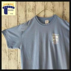アメリカ古着　半袖Tシャツ　PORT　L　プリントロゴ　ウォーターブルー