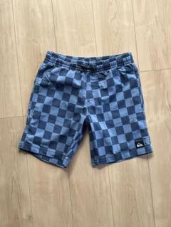 【美品】Quiksilver 青 チェック サーフパンツ