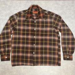 70s SEARS オンブレ レーヨン シャツ 美品 XL 70s 80s オンブレチェックシャツ sears シアーズ 長袖