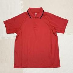 UNIQLO キッズ 赤 ポロシャツ 黒ストライプ襟 140サイズ