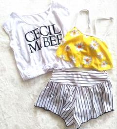新品　CECIL McBEE　 花柄キャミソールとショートパンツ 110　セシル