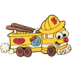 ワッペン 消防車 イエロー キャラクター アイロン アップリケ 送料無料