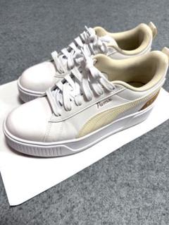 Puma プーマ　ホワイト/ベージュ スニーカー　厚底 25.5センチ　着用2回