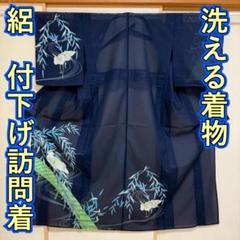 KN4667 絽 付下げ訪問着 身丈150cm 洗える着物 夏着物 化繊