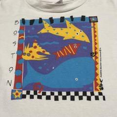 アートTシャツ 魚デザイン Lサイズ シングルステッチ 90s USA製