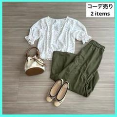 レディース服　コーデ売り　まとめ売り　ドット柄ブラウス　スカート　ディスコート