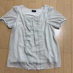 INED フリル付きシフォン半袖トップス