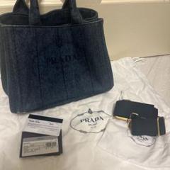 お得セット PRADA カナパ S デニム トートバッグ ゴールド金具 - メルカリ バッグ