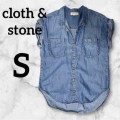 ✨海外古着✨ cloth & stone【S】半袖シャツ デニム デニムブルー