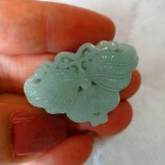 天然石アマゾナイト蝶々パーツ