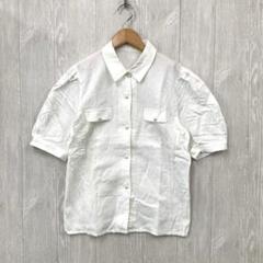 【美品】 半袖シャツMホワイト 春夏秋 シンプル 使いやすいデザイン