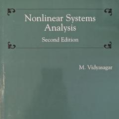 Nonlinear Systems Analysis -M.Vidyasagar