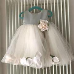 ベビー女の子フラワーチュールドレス 結婚式 パステルグリーン