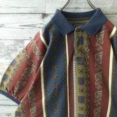 90s チャップスラルフローレン ペイズリー柄 総柄 ポロシャツ XL