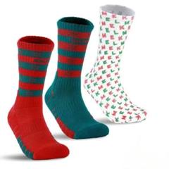 [ケルメ] クリスマス 靴下 限定版 暖かい あったか 防寒 靴下 3足組