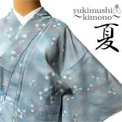 PP6122 着物 小紋 単衣 夏用 絽 青みグレー 対象身長～161