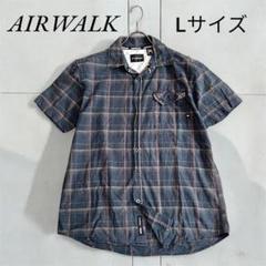 【AIRWALK】ダークグリーン　タータンチェック半袖シャツ　メンズ　春夏　L