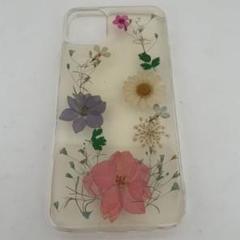 iPhone11ProMax ケース　かわいいお花　押し花 ワイヤレス充電