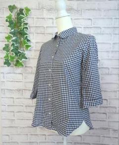 【CLOSSHI】クロッシー　レディース　7分袖シャツ　L　ギンガムチェック