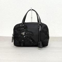【超極美品】PRADA プラダ　ハンドバッグ　ミニボストン　ナイロン　ブラック PRADA プラダ ナイロン ミニボストンバッグ ハンドバッグ