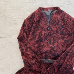 下北沢 古着 ベルベット ジャケット 個性的 花柄 バラ ヴィンテージ レディース 古着 New Direction 光沢 バラ 花 フラワー
