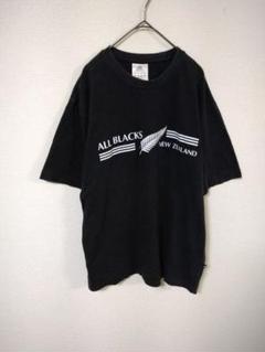 00年代 アディダス Tシャツ メンズL相当 黒色 オールブラックス