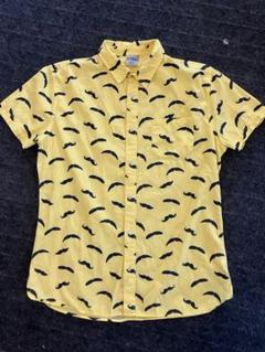 hang ten ひげ柄 イエロー 半袖シャツ ハンテン 髭