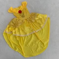 ディズニー プリンセスドレス ベル イエロー 刺繍 レースアップ コスチューム