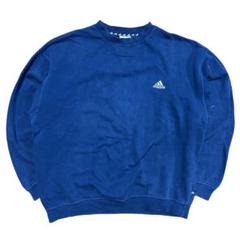 90s adidas スウェット ネイビー ワンポイント パフォーマンスロゴ