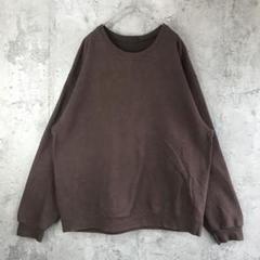 Y5207古着　トレーナー　スウェット　茶色　無地　90s Y2K