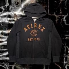 AVIREX Mサイズ グランジy2kミリタリー アーチロゴ ジップパーカー