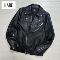 良品✨HARE ハレ ライダースジャケット レザージャケット 黒 羊革 ラム HARE(ハレ) / シングルライダースジャケット/S/羊革/BLK