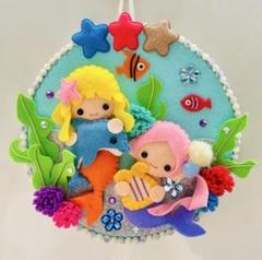人魚ちゃんのリース＊ハンドメイド＊フェルトリース＊フェルト