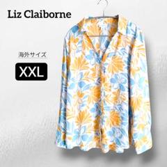 Liz Claiborne 花柄長袖シャツ XXL 薄い 涼しい 海外古着