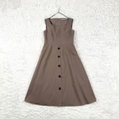 美品✨フォクシー ノースリーブ ストレッチ ワンピース ブラウン 38 フォクシーニューヨーク ストレッチノースリーブワンピース 38