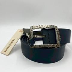 DIESEL クロスボーンバックル ウッォシャブルレザーベルト CM85 加工 DIESEL クロスボーンバックル ウッォシャブルレザーベルト CM85 加工